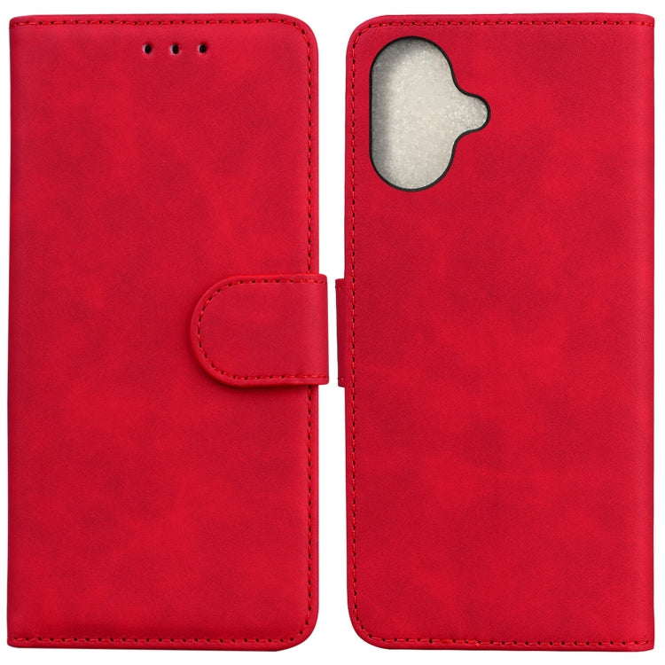 For iPhone 16 Plus Skin Feel Pure Color Flip Leather Phone Case(Red) - iPhone 16 Plus Cases by PMC TechLife | Online Shopping South Africa | PMC TechLife | Buy Now Pay Later Mobicred