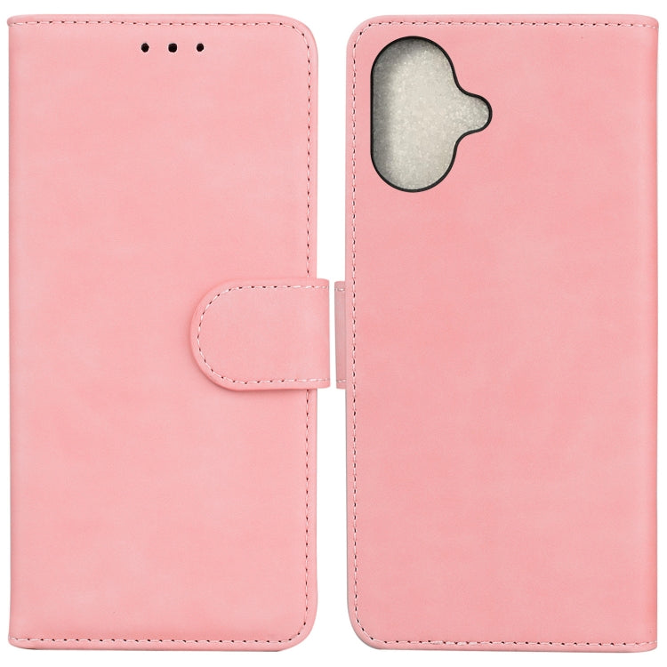 For iPhone 16 Skin Feel Pure Color Flip Leather Phone Case(Pink) - iPhone 16 Cases by PMC TechLife | Online Shopping South Africa | PMC TechLife | Buy Now Pay Later Mobicred