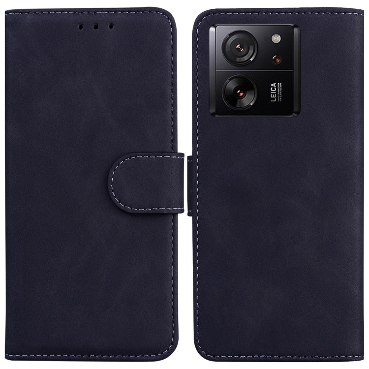 For Xiaomi 13T / 13T Pro / Redmi K60 Ultra Skin Feel Pure Color Flip Leather Phone Case(Black) - Redmi K60 Ultra Cases by PMC TechLife | Online Shopping South Africa | PMC TechLife | Buy Now Pay Later Mobicred