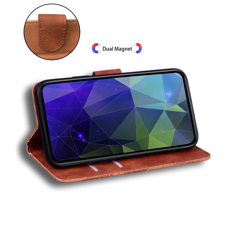 For Xiaomi Redmi Note 13 5G Skin Feel Pure Color Flip Leather Phone Case(Brown) - Note 13 Cases by PMC TechLife | Online Shopping South Africa | PMC TechLife | Buy Now Pay Later Mobicred