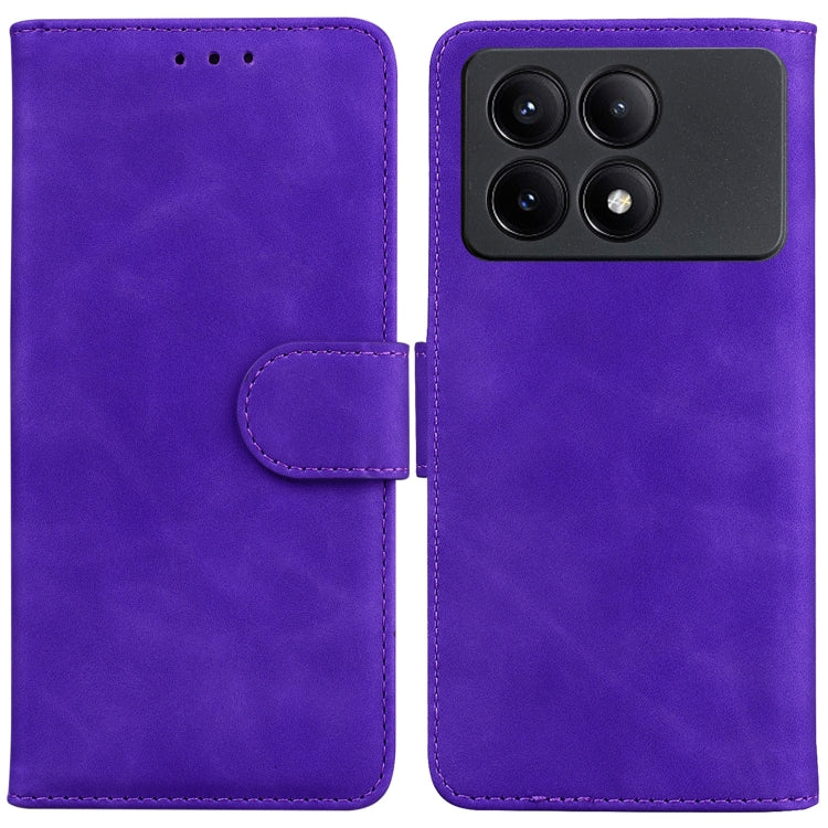 For Xiaomi Redmi K70E / Poco X6 Pro Skin Feel Pure Color Flip Leather Phone Case(Purple) - K70E Cases by PMC TechLife | Online Shopping South Africa | PMC TechLife | Buy Now Pay Later Mobicred