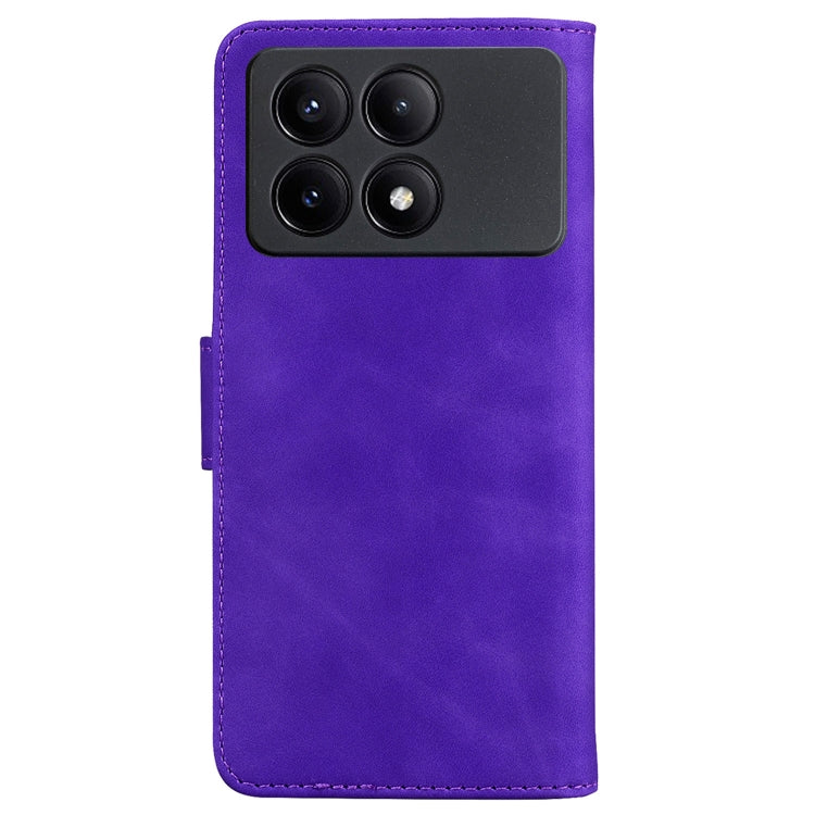 For Xiaomi Redmi K70E / Poco X6 Pro Skin Feel Pure Color Flip Leather Phone Case(Purple) - K70E Cases by PMC TechLife | Online Shopping South Africa | PMC TechLife | Buy Now Pay Later Mobicred