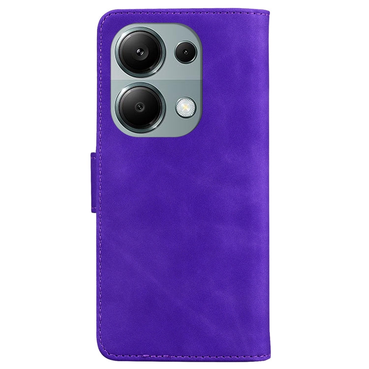 For Xiaomi Poco M6 Pro 4G Skin Feel Pure Color Flip Leather Phone Case(Purple) - Xiaomi Cases by PMC TechLife | Online Shopping South Africa | PMC TechLife | Buy Now Pay Later Mobicred