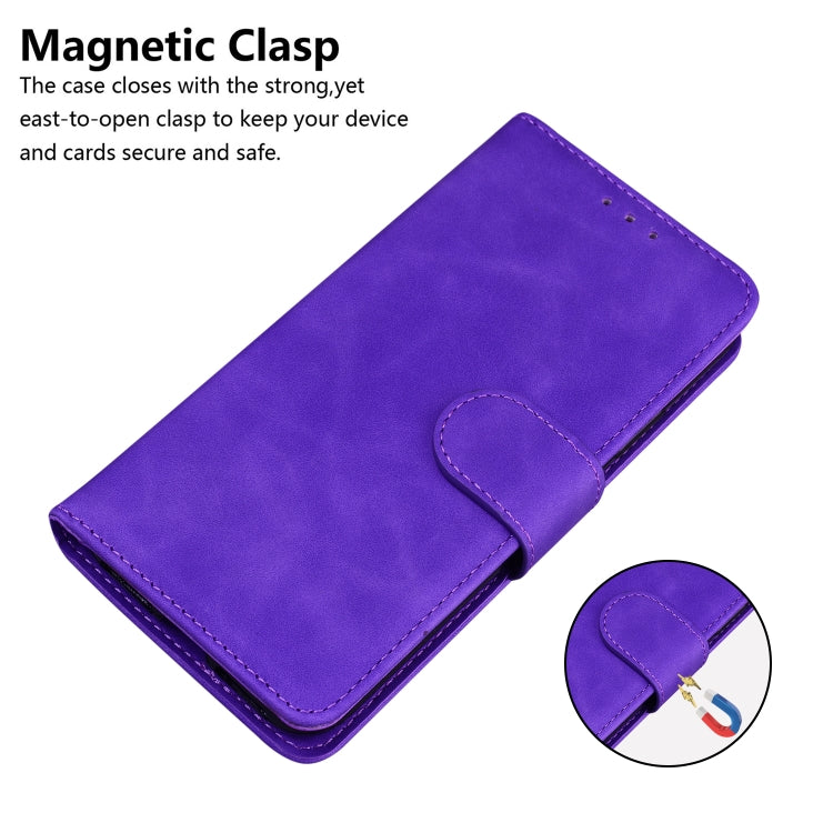 For Xiaomi Poco M6 Pro 4G Skin Feel Pure Color Flip Leather Phone Case(Purple) - Xiaomi Cases by PMC TechLife | Online Shopping South Africa | PMC TechLife | Buy Now Pay Later Mobicred