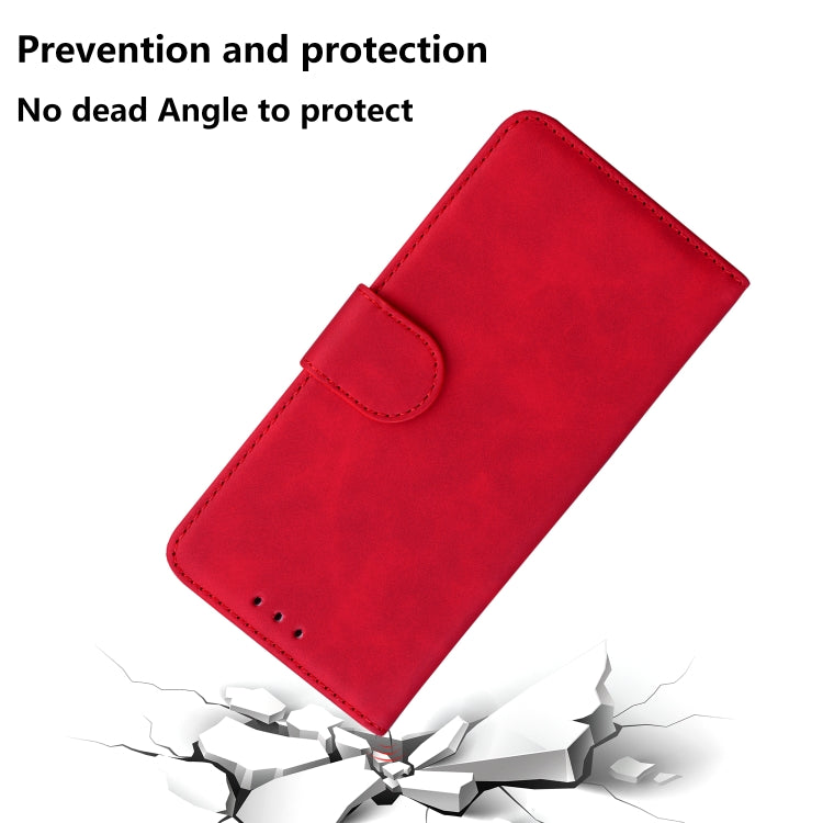 For Motorola Moto G Play 4G 2024 Skin Feel Pure Color Flip Leather Phone Case(Red) - Motorola Cases by PMC Jewellery | Online Shopping South Africa | PMC Jewellery | Buy Now Pay Later Mobicred