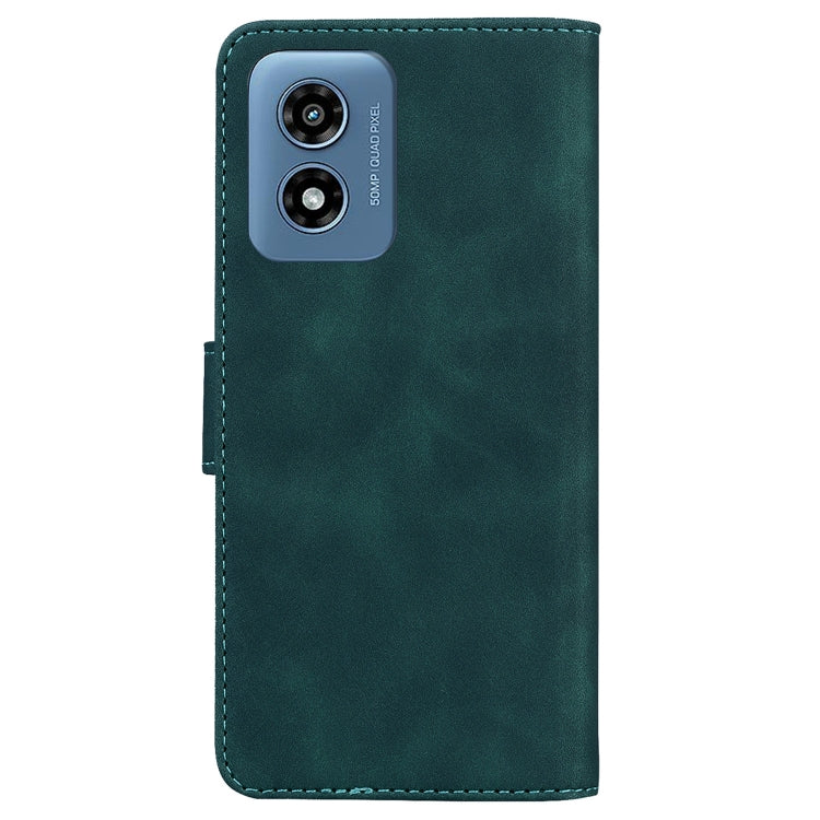 For Motorola Moto G Play 4G 2024 Skin Feel Pure Color Flip Leather Phone Case(Green) - Motorola Cases by PMC Jewellery | Online Shopping South Africa | PMC Jewellery | Buy Now Pay Later Mobicred