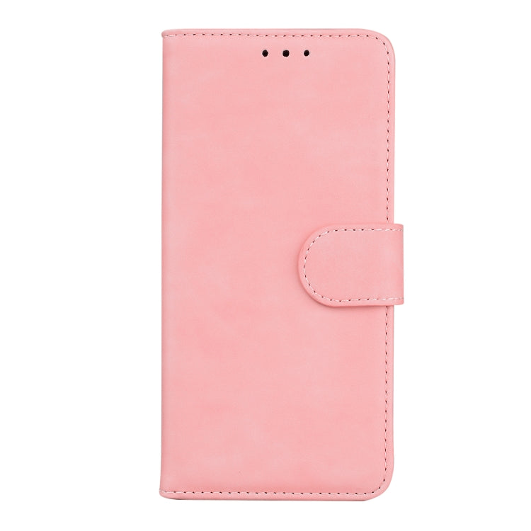 For Motorola Moto G Play 4G 2024 Skin Feel Pure Color Flip Leather Phone Case(Pink) - Motorola Cases by PMC Jewellery | Online Shopping South Africa | PMC Jewellery | Buy Now Pay Later Mobicred