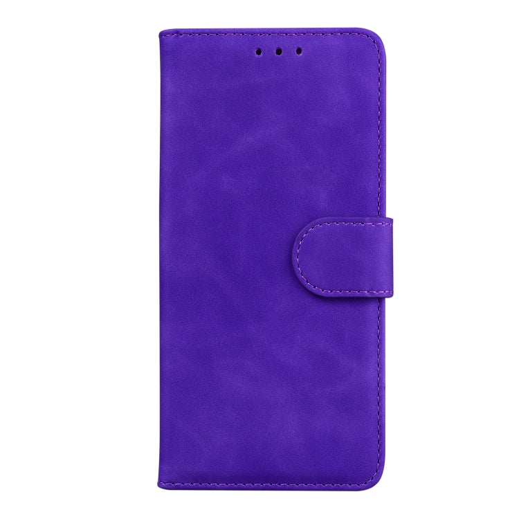 For Motorola Moto G Power 5G 2024 Skin Feel Pure Color Flip Leather Phone Case(Purple) - Motorola Cases by PMC Jewellery | Online Shopping South Africa | PMC Jewellery | Buy Now Pay Later Mobicred