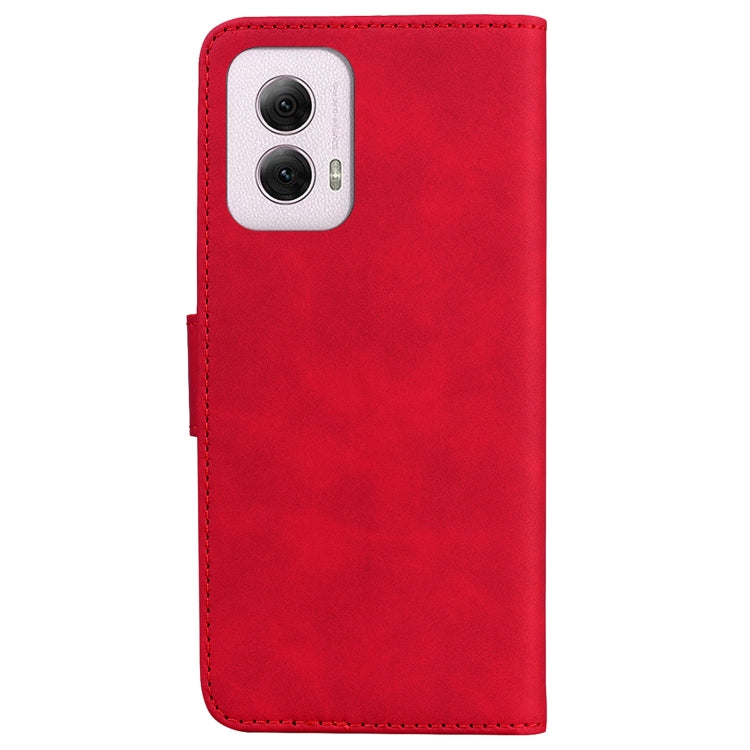 For Motorola Moto G Power 5G 2024 Skin Feel Pure Color Flip Leather Phone Case(Red) - Motorola Cases by PMC Jewellery | Online Shopping South Africa | PMC Jewellery | Buy Now Pay Later Mobicred