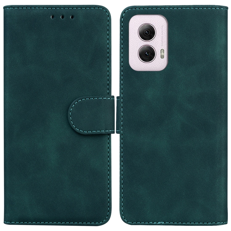 For Motorola Moto G Power 5G 2024 Skin Feel Pure Color Flip Leather Phone Case(Green) - Motorola Cases by PMC Jewellery | Online Shopping South Africa | PMC Jewellery | Buy Now Pay Later Mobicred