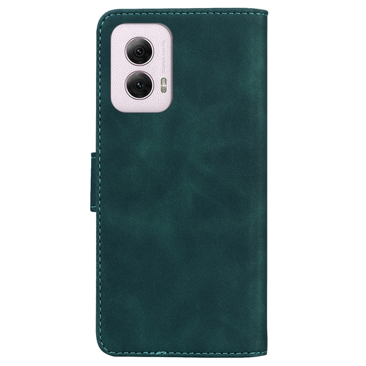 For Motorola Moto G Power 5G 2024 Skin Feel Pure Color Flip Leather Phone Case(Green) - Motorola Cases by PMC Jewellery | Online Shopping South Africa | PMC Jewellery | Buy Now Pay Later Mobicred