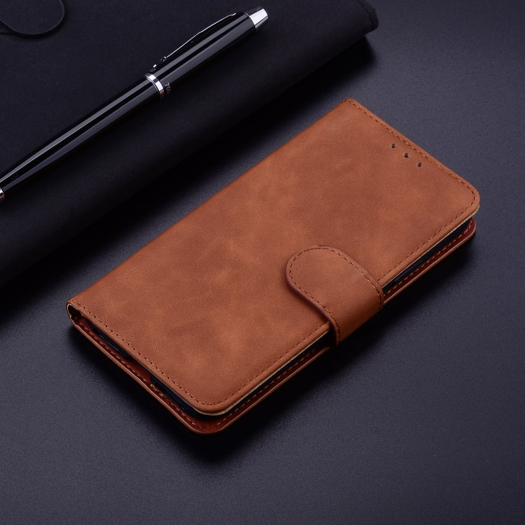 For Motorola Moto G Power 5G 2024 Skin Feel Pure Color Flip Leather Phone Case(Brown) - Motorola Cases by PMC Jewellery | Online Shopping South Africa | PMC Jewellery | Buy Now Pay Later Mobicred