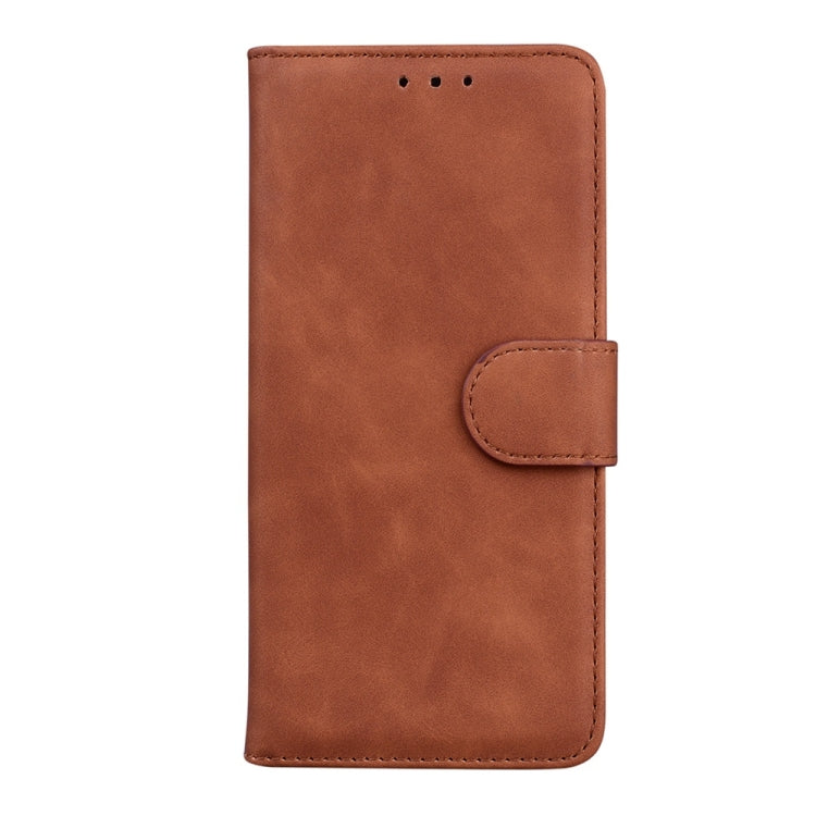For Motorola Edge 2024 Skin Feel Pure Color Flip Leather Phone Case(Brown) - Motorola Cases by PMC Jewellery | Online Shopping South Africa | PMC Jewellery | Buy Now Pay Later Mobicred