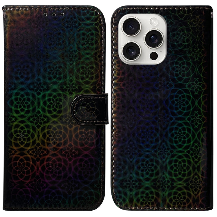 For iPhone 16 Pro Colorful Magnetic Buckle Leather Phone Case(Black) - free shipping - PMC TechLife - Order now!