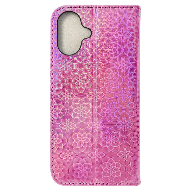 For iPhone 16 Colorful Magnetic Buckle Leather Phone Case(Pink) - iPhone 16 Cases by PMC TechLife | Online Shopping South Africa | PMC TechLife | Buy Now Pay Later Mobicred