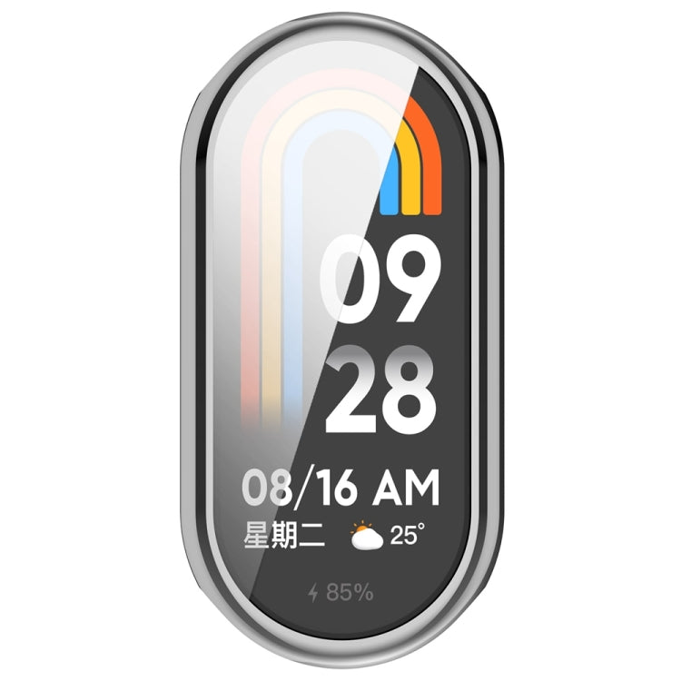 For Xiaomi Mi Band 8 Full Coverage TPU Electroplating Watch Protective Case(Silver) - Watch Cases by PMC TechLife | Online Shopping South Africa | PMC TechLife