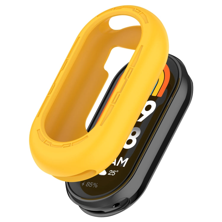 For Xiaomi Mi Band 8 Pure Color Silicone Watch Protective Case(Yellow) - Watch Cases by PMC TechLife | Online Shopping South Africa | PMC TechLife