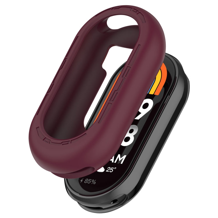 For Xiaomi Mi Band 8 Pure Color Silicone Watch Protective Case(Wine Red) - Watch Cases by PMC TechLife | Online Shopping South Africa | PMC TechLife