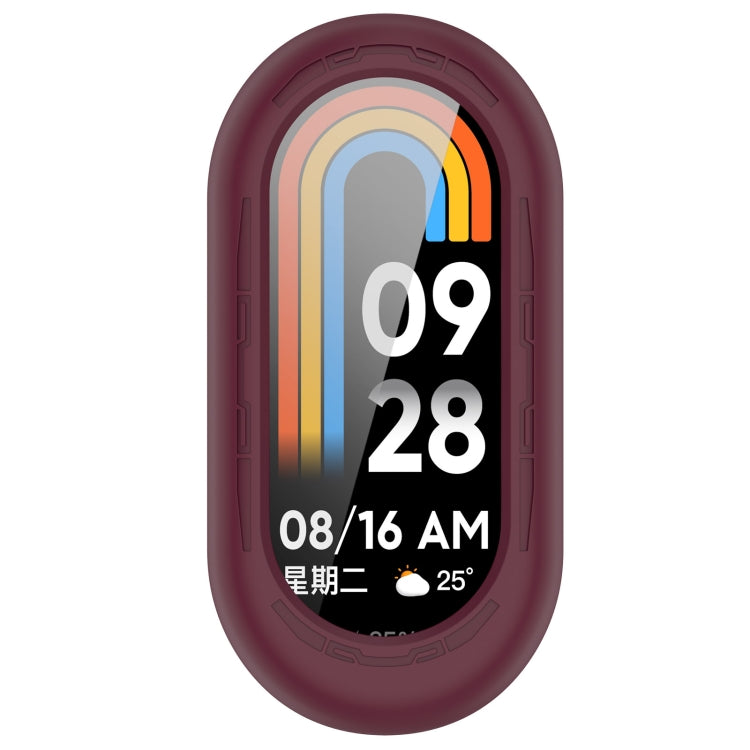 For Xiaomi Mi Band 8 Pure Color Silicone Watch Protective Case(Wine Red) - Watch Cases by PMC TechLife | Online Shopping South Africa | PMC TechLife