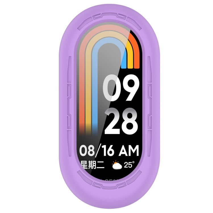 For Xiaomi Mi Band 8 Pure Color Silicone Watch Protective Case(Purple) - Watch Cases by PMC TechLife | Online Shopping South Africa | PMC TechLife