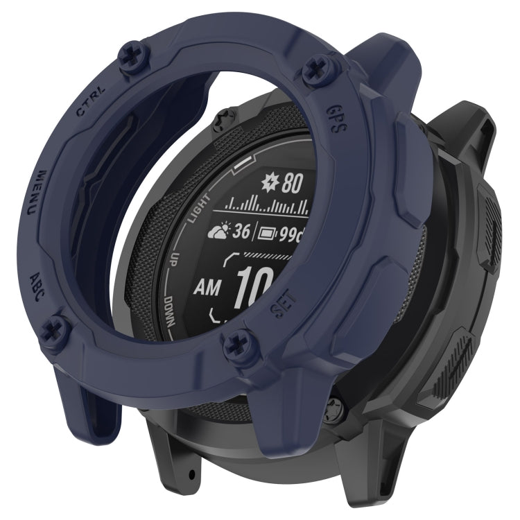 For Garmin Instinct 2X Armor Hollow Watch Protective Case(Midnight Blue) - Watch Cases by PMC TechLife | Online Shopping South Africa | PMC TechLife