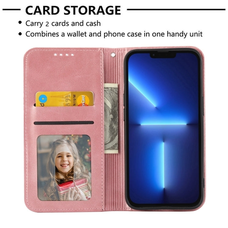 For Xiaomi 14 Cubic Grid Calf Texture Magnetic Leather Phone Case(Rose Gold) - 14 Cases by PMC TechLife | Online Shopping South Africa | PMC TechLife | Buy Now Pay Later Mobicred