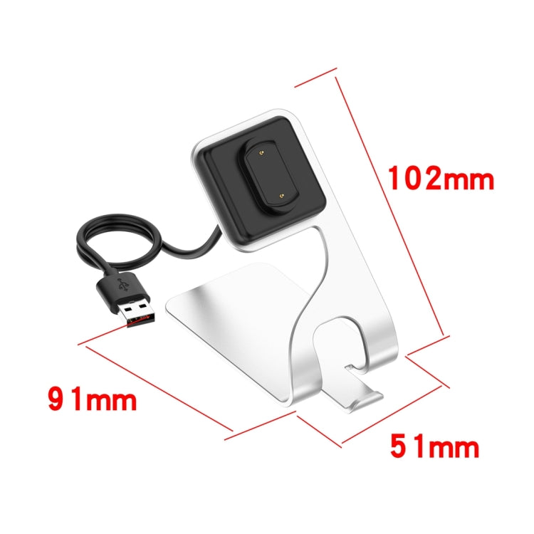 For Amazfit T-Rex Ultra Rotatable Smart Watch Charger Metal Dock Charger Bracket(Silver) - Charger by PMC TechLife | Online Shopping South Africa | PMC TechLife | Buy Now Pay Later Mobicred