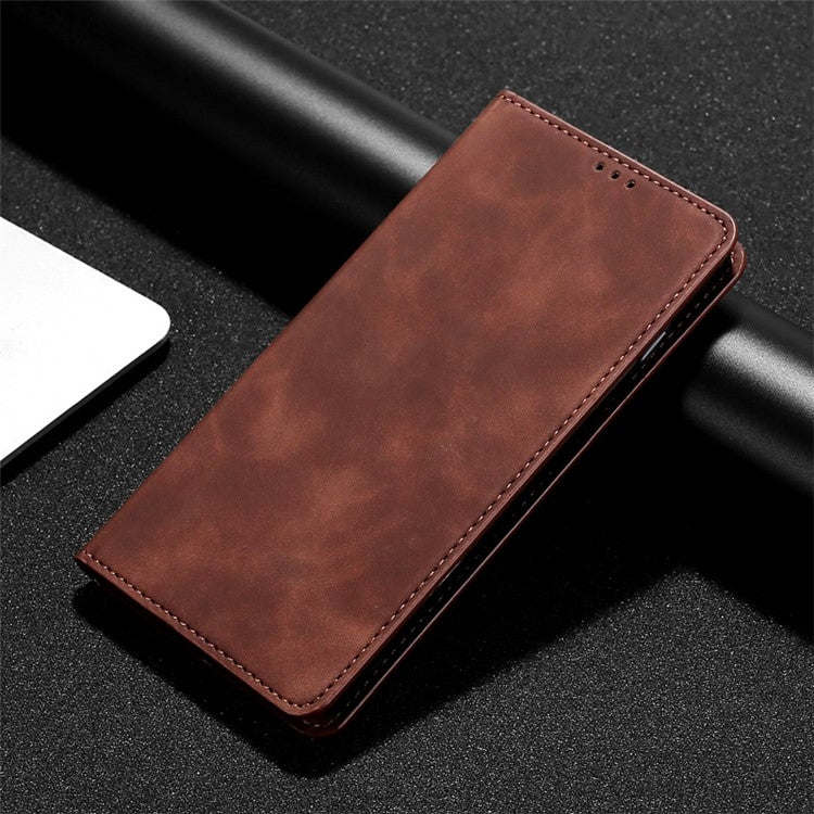 For vivo Y03 4G Skin Feel Magnetic Leather Phone Case(Dark Brown) - vivo Cases by PMC TechLife | Online Shopping South Africa | PMC TechLife | Buy Now Pay Later Mobicred