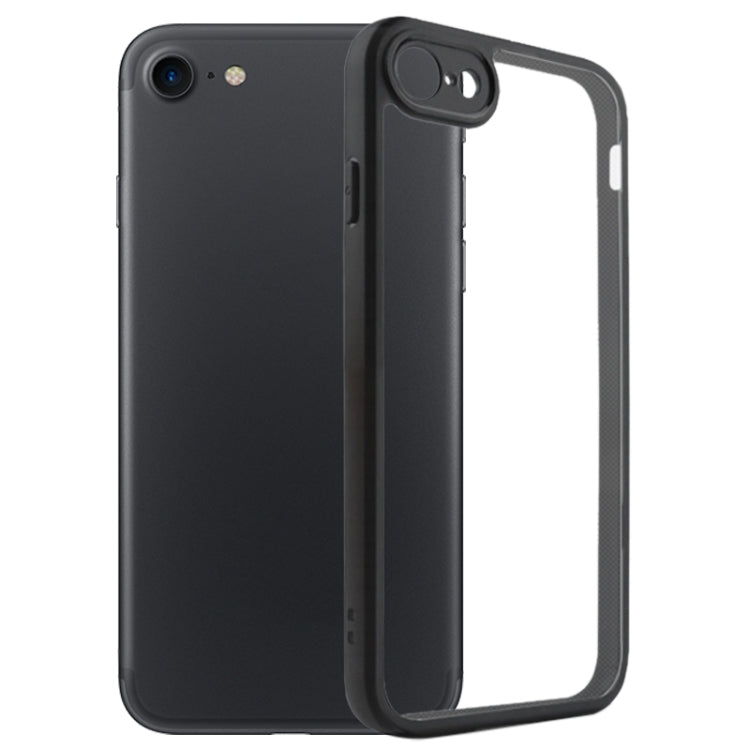 For iPhone SE 2022 / 2020 / 8 / 7 Frosted TPU + Transparent PC Phone Case(Black) - iPhone SE 2022 / 2020 / 8 / 7 Cases by PMC TechLife | Online Shopping South Africa | PMC TechLife
