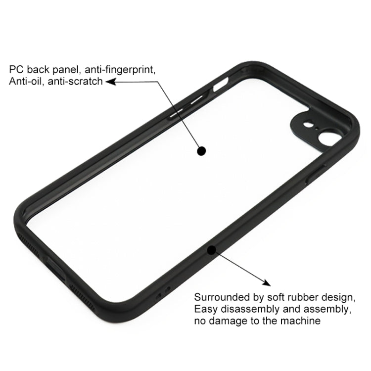 For iPhone SE 2022 / 2020 / 8 / 7 Frosted TPU + Transparent PC Phone Case(Black) - iPhone SE 2022 / 2020 / 8 / 7 Cases by PMC TechLife | Online Shopping South Africa | PMC TechLife