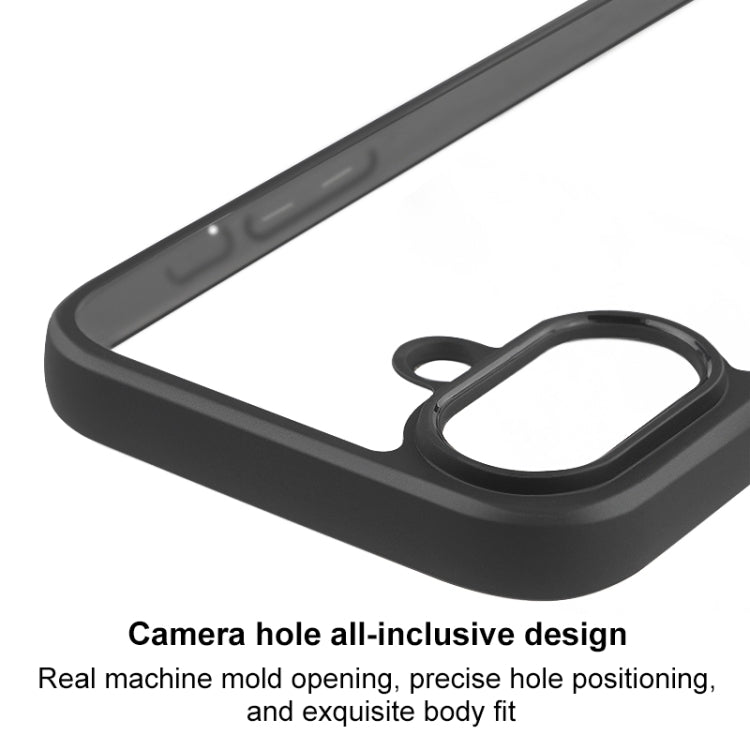 For iPhone 16 Plus Frosted TPU + Transparent PC Phone Case(Black) - iPhone 16 Plus Cases by PMC TechLife | Online Shopping South Africa | PMC TechLife | Buy Now Pay Later Mobicred