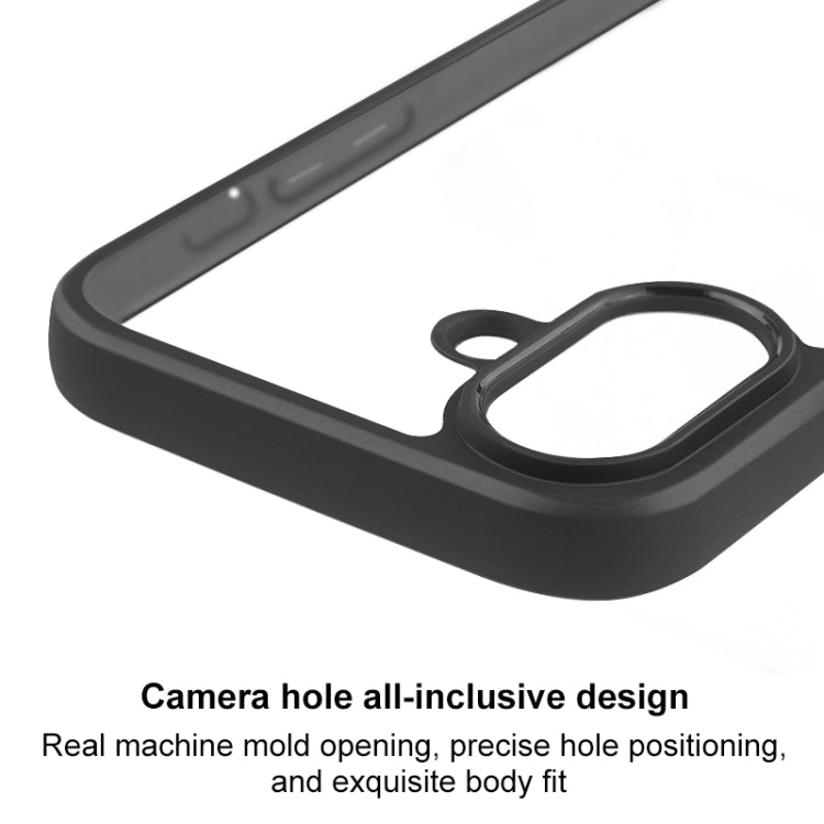 For iPhone 16 Frosted TPU + Transparent PC Phone Case(Black) - iPhone 16 Cases by PMC TechLife | Online Shopping South Africa | PMC TechLife | Buy Now Pay Later Mobicred