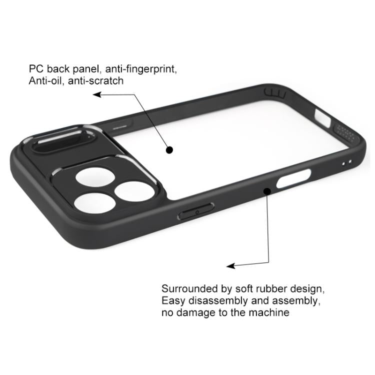 For iPhone 17 Pro Max Frosted TPU + Transparent PC Phone Case(Black) - free shipping - PMc TechLife - Order now!