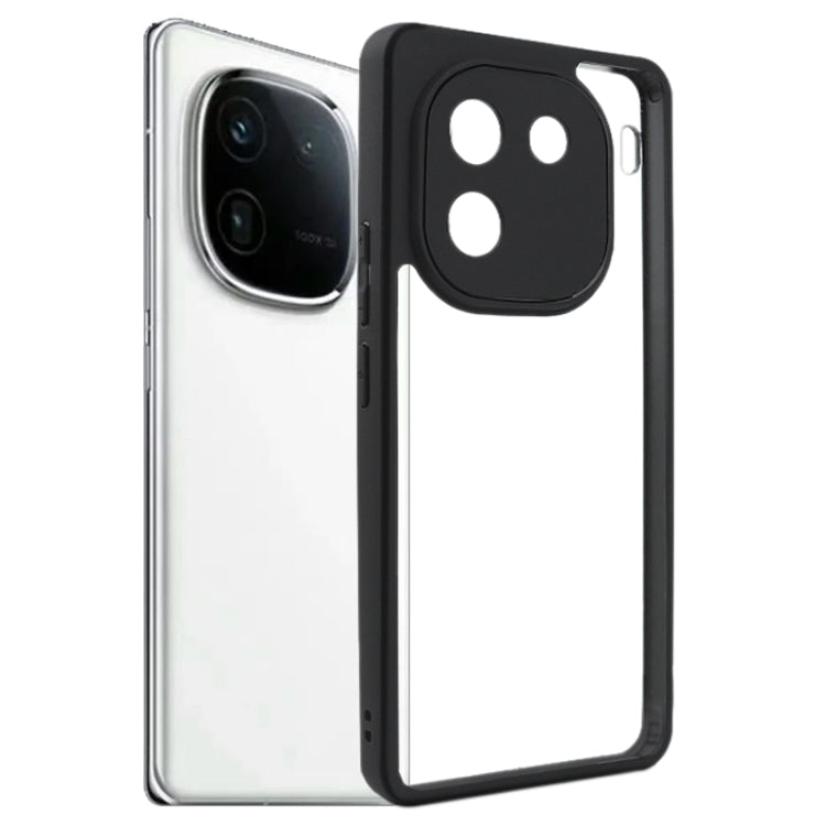 For vivo iQOO 12 Frosted TPU + Transparent PC Phone Case(Black) - iQOO 12 Cases by PMC TechLife | Online Shopping South Africa | PMC TechLife