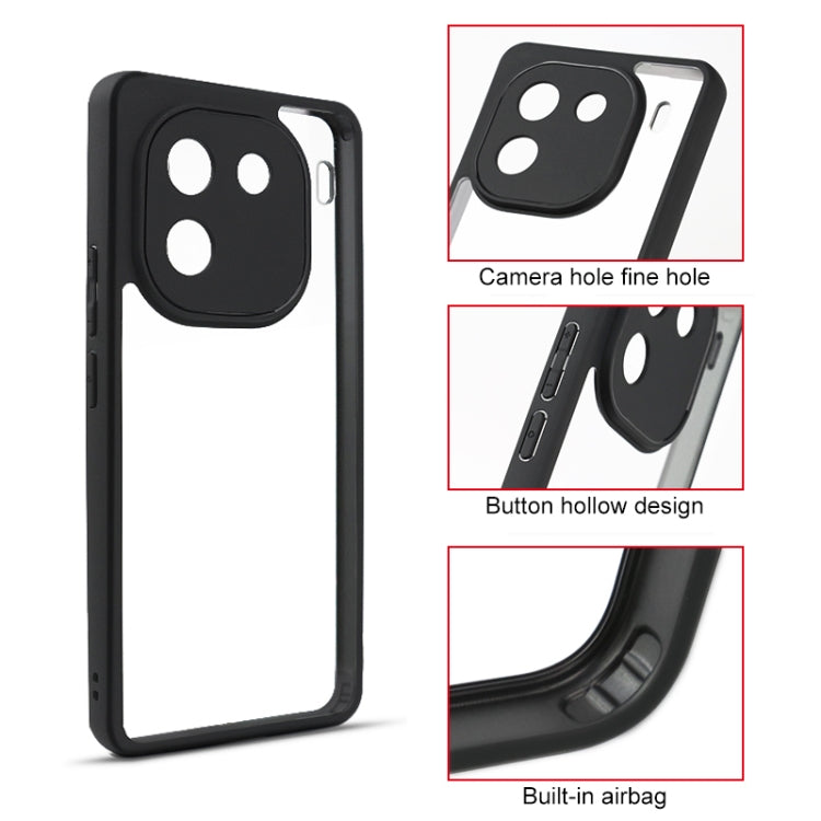 For vivo iQOO 12 Frosted TPU + Transparent PC Phone Case(Black) - iQOO 12 Cases by PMC TechLife | Online Shopping South Africa | PMC TechLife