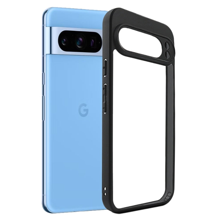 For Google Pixel 9 Frosted TPU + Transparent PC Phone Case(Black) - Google Cases by PMC TechLife | Online Shopping South Africa | PMC TechLife | Buy Now Pay Later Mobicred