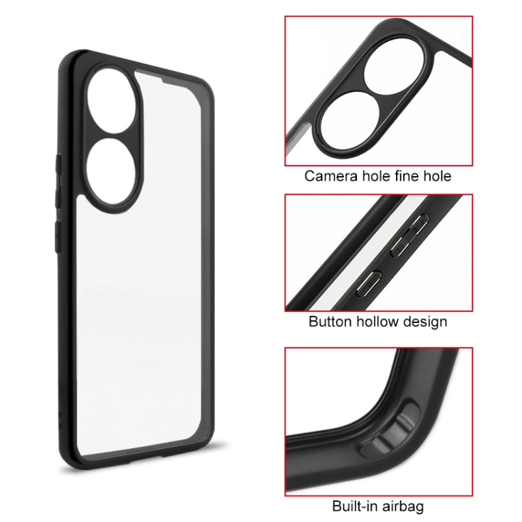 For Honor 90 Frosted TPU + Transparent PC Phone Case(Black) - Honor Cases by PMC TechLife | Online Shopping South Africa | PMC TechLife