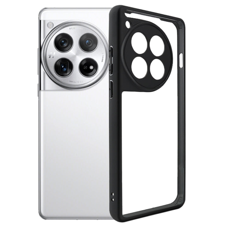 For OnePlus 12 Frosted TPU + Transparent PC Phone Case(Black) - OnePlus Cases by PMC TechLife | Online Shopping South Africa | PMC TechLife