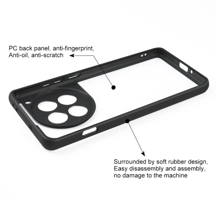 For OnePlus 12 Frosted TPU + Transparent PC Phone Case(Black) - OnePlus Cases by PMC TechLife | Online Shopping South Africa | PMC TechLife