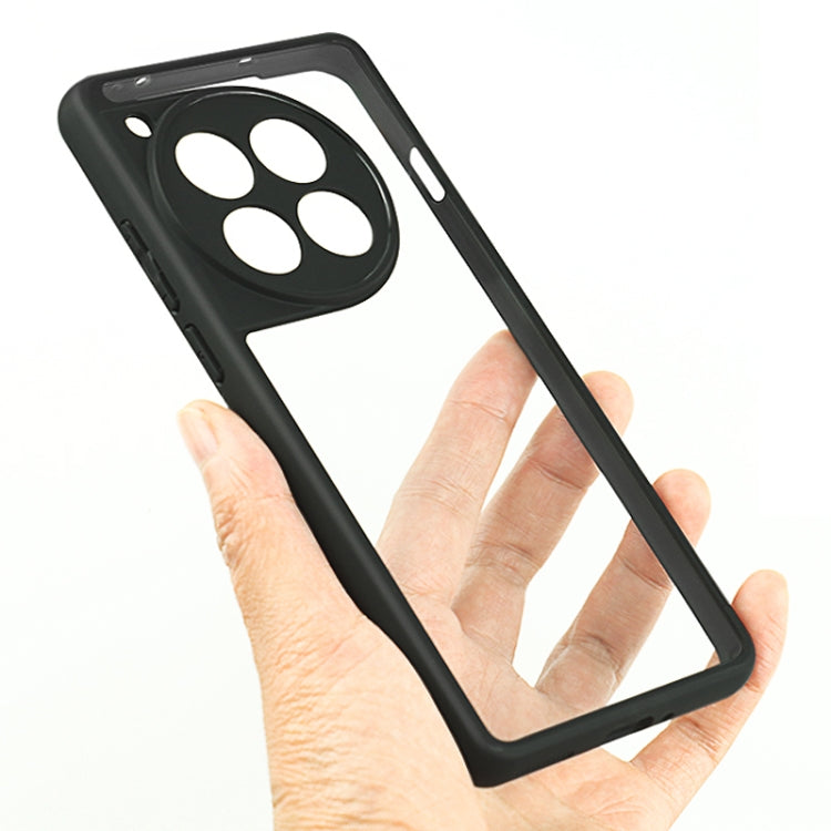 For OnePlus 12 Frosted TPU + Transparent PC Phone Case(Black) - OnePlus Cases by PMC TechLife | Online Shopping South Africa | PMC TechLife