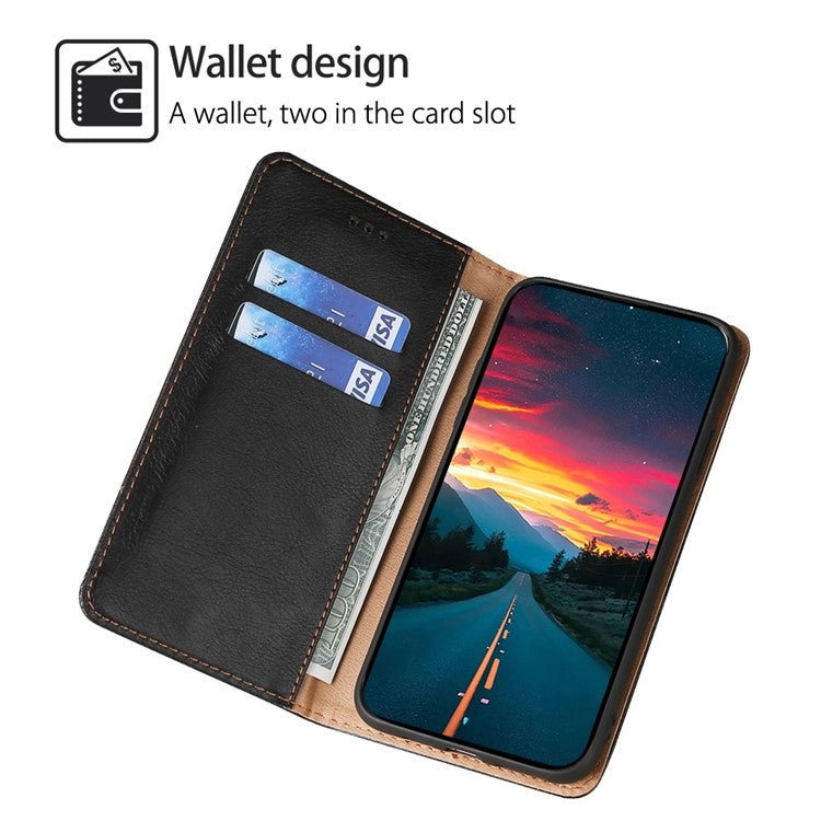 For vivo Y03 4G Gloss Oil Solid Color Magnetic Leather Phone Case(Black) - vivo Cases by PMC TechLife | Online Shopping South Africa | PMC TechLife | Buy Now Pay Later Mobicred