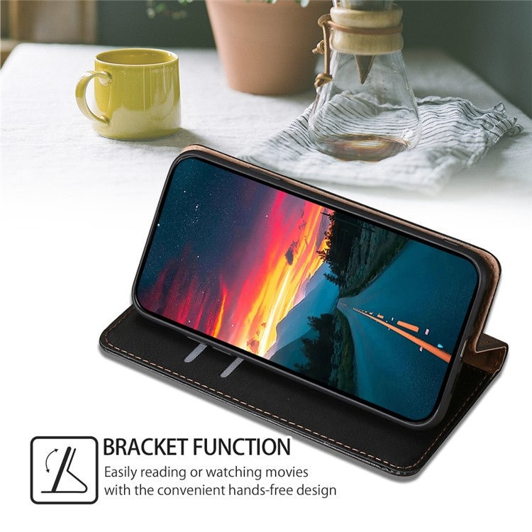 For vivo Y03 4G Gloss Oil Solid Color Magnetic Leather Phone Case(Black) - vivo Cases by PMC TechLife | Online Shopping South Africa | PMC TechLife | Buy Now Pay Later Mobicred
