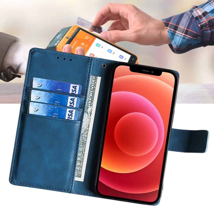 For Honor Magic6 Pro 5G Skin Feel Crocodile Magnetic Clasp Leather Phone Case(Blue) - free shipping - PMC Jewellery - Order now!