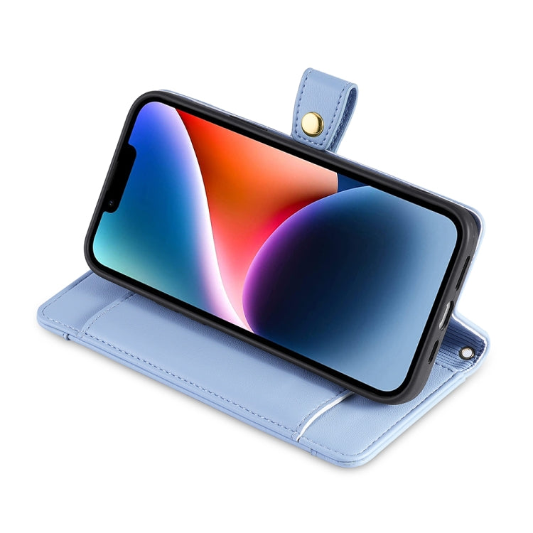 For Huawei Enjoy 60 Pro / nova 11i Lite Sheep Texture Cross-body Zipper Wallet Leather Phone Case(Blue) - Huawei Cases by PMC TechLife | Online Shopping South Africa | PMC TechLife | Buy Now Pay Later Mobicred