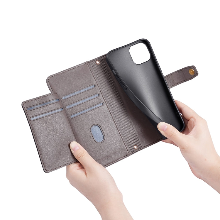 For Honor 90 5G Sheep Texture Cross-body Zipper Wallet Leather Phone Case(Grey) - Honor Cases by PMC TechLife | Online Shopping South Africa | PMC TechLife | Buy Now Pay Later Mobicred