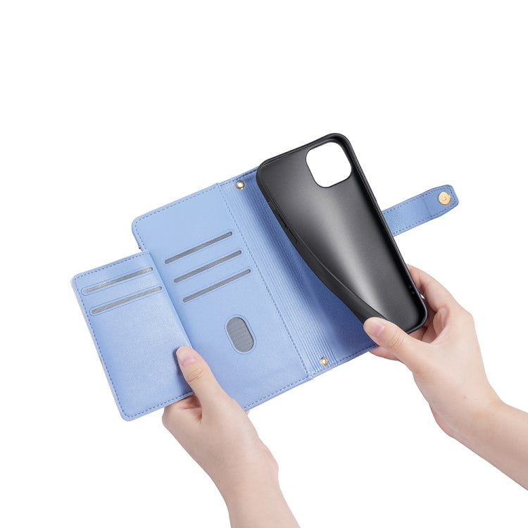 For Honor X6a 4G Sheep Texture Cross-body Zipper Wallet Leather Phone Case(Blue) - Honor Cases by PMC TechLife | Online Shopping South Africa | PMC TechLife | Buy Now Pay Later Mobicred