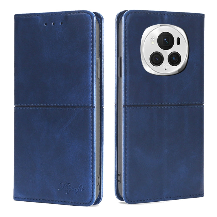 For Honor Magic6 Pro Cow Texture Magnetic Leather Phone Case(Blue) - free shipping - PMC Jewellery - Order now!