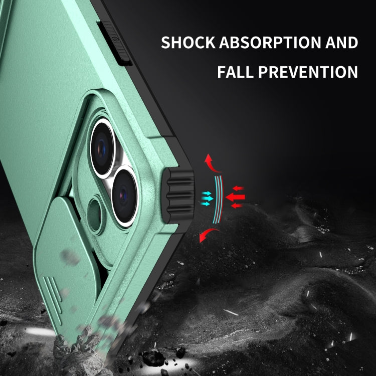 For iPhone 16 Stereoscopic Holder Sliding Camshield Phone Case(Light Blue) - iPhone 16 Cases by PMC TechLife | Online Shopping South Africa | PMC TechLife | Buy Now Pay Later Mobicred