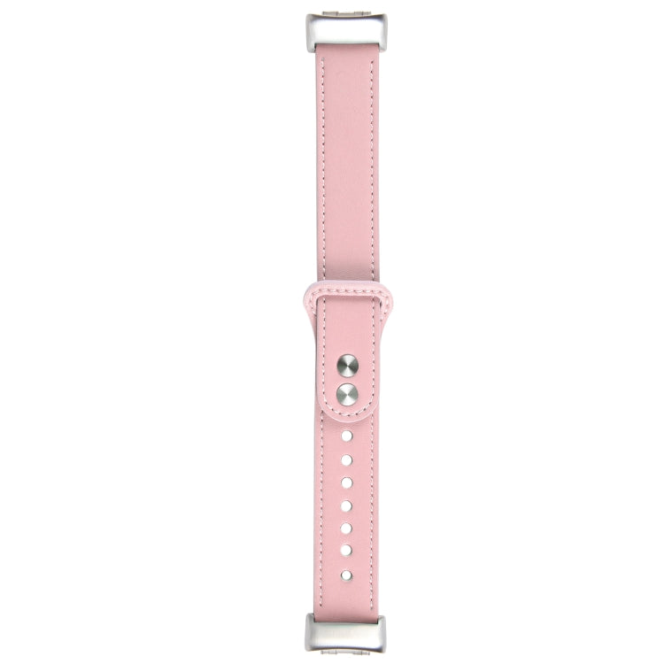 For Fitbit Charge 5 PU Leather Replacement Watch Band(Pink) - Watch Bands by PMC TechLife | Online Shopping South Africa | PMC TechLife | Buy Now Pay Later Mobicred