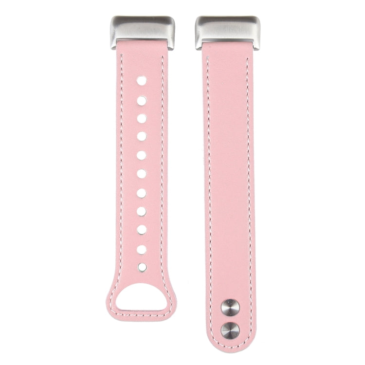 For Fitbit Charge 5 PU Leather Replacement Watch Band(Pink) - Watch Bands by PMC TechLife | Online Shopping South Africa | PMC TechLife | Buy Now Pay Later Mobicred